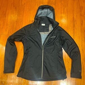 Columbia Women’s Switchback IV Rain Jacket Windbreaker Black Small Omni-Shield